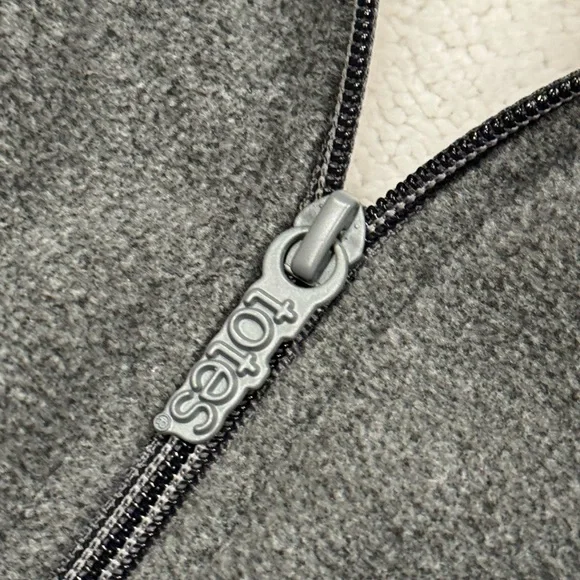 Totes Grey Polar Fleece Cozy Gray and White Sherpa Jacket Full Zip Women’s XXL - Picture 6 of 7